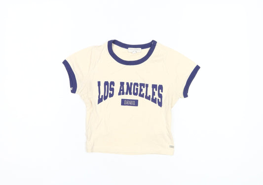 Pull & Bear Teens Beige Ringer T-Shirt XS