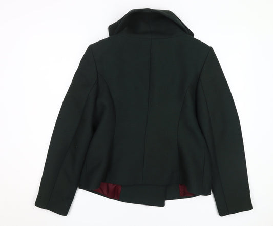 Paul Costelloe Women's Green Pea Coat Size 14 Wool Blend