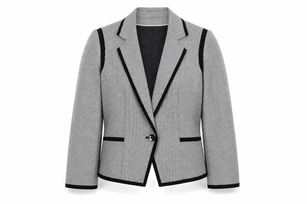Marks & Spencer Women's Black Houndstooth Blazer, Size 12