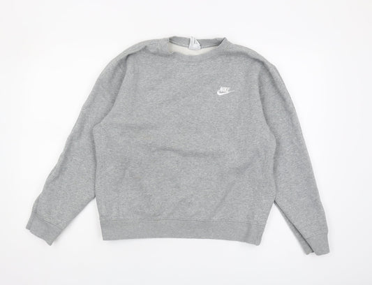 Nike Grey Unisex Sweatshirt, S - Casual Pullover Crew