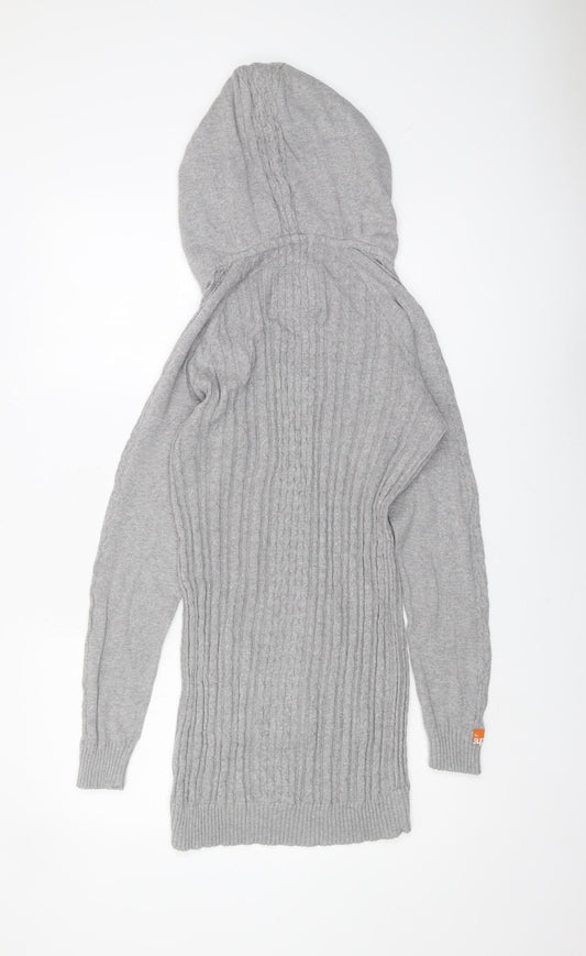 Superdry Women's Grey Hooded Pullover Jumper, M