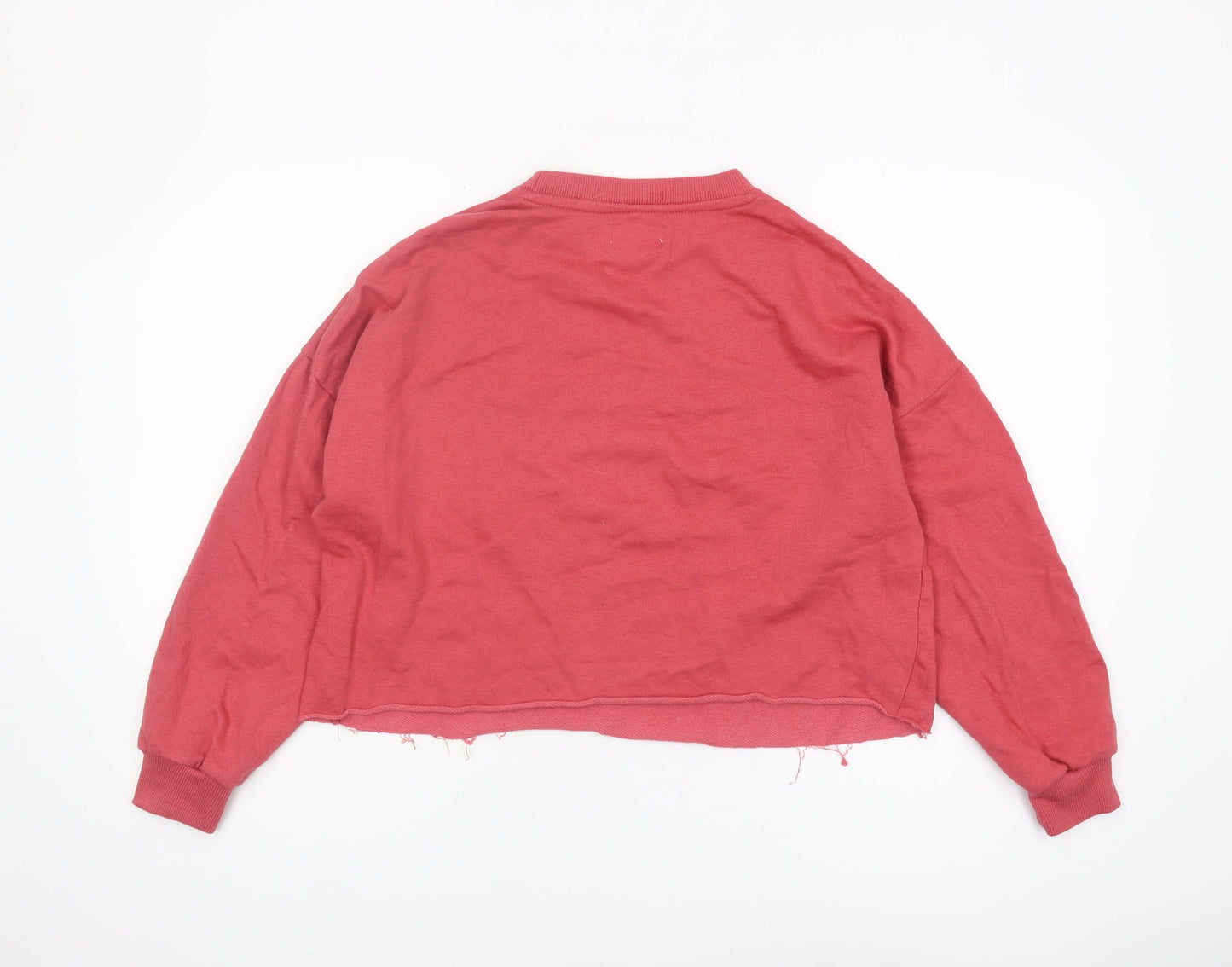 Pull&Bear Women's Red Graphic Logo Sweatshirt, S