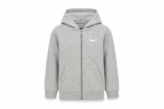 Nike Boys Grey Full Zip Hoodie - XS, Lightweight Logo