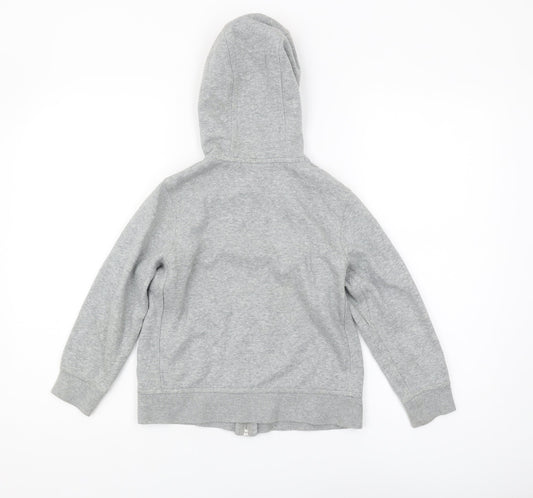 Nike Boys Grey Full Zip Hoodie - XS, Lightweight Logo