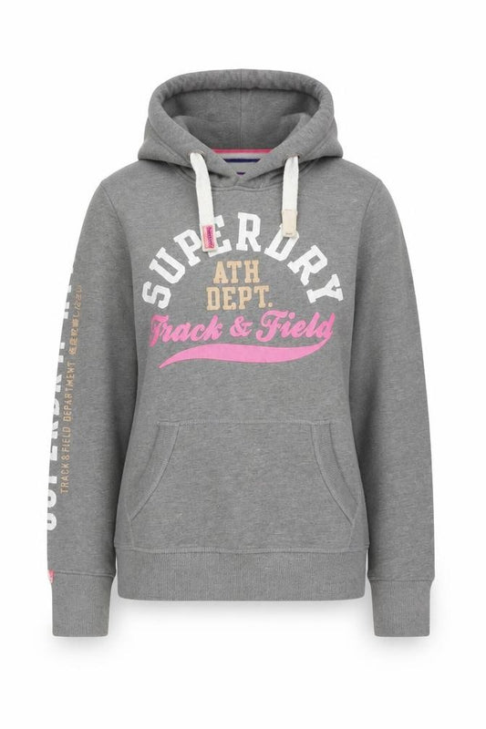 Womens UK XS Regular Superdry Grey Pullover Hoodie