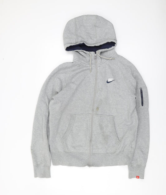 Nike Men's Grey Full Zip Hoodie - M - Hooded Fleece