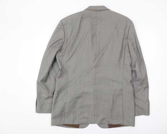 Hugo Boss Men's Grey Striped Blazer Size 40R