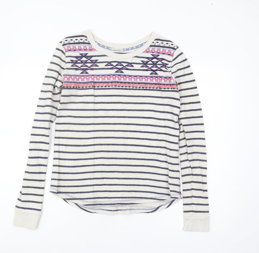 Hilfiger Denim Women's XS Ivory Striped Sweatshirt
