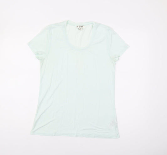 Reiss Women's Green Medium Cotton T-Shirt Classic Fit