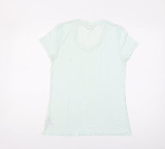 Reiss Women's Green Medium Cotton T-Shirt Classic Fit