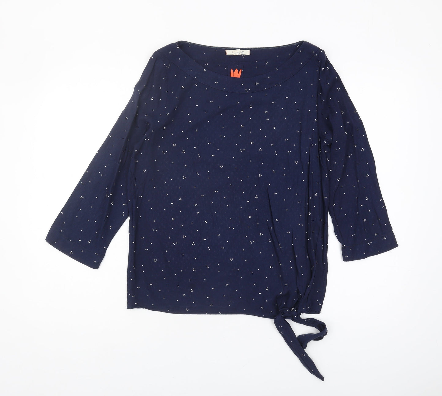 White Stuff Women's Blue Polka Dot Blouse UK 10
