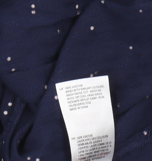 White Stuff Women's Blue Polka Dot Blouse UK 10