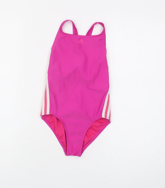 Adidas Girls Pink One Piece Swimsuit Size 9-10Y