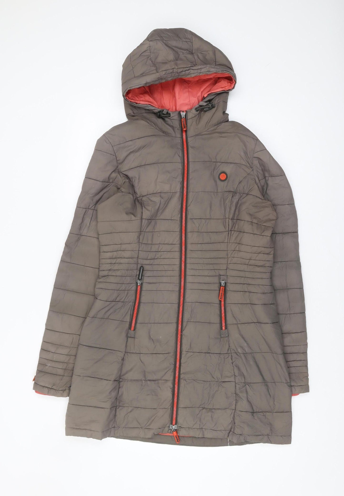 Superdry Women's Grey Hooded Puffer Jacket M