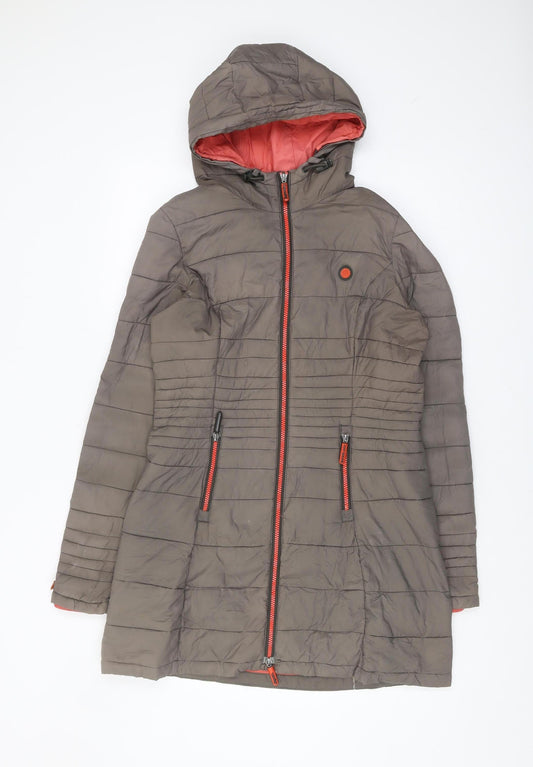 Superdry Women's Grey Hooded Puffer Jacket M