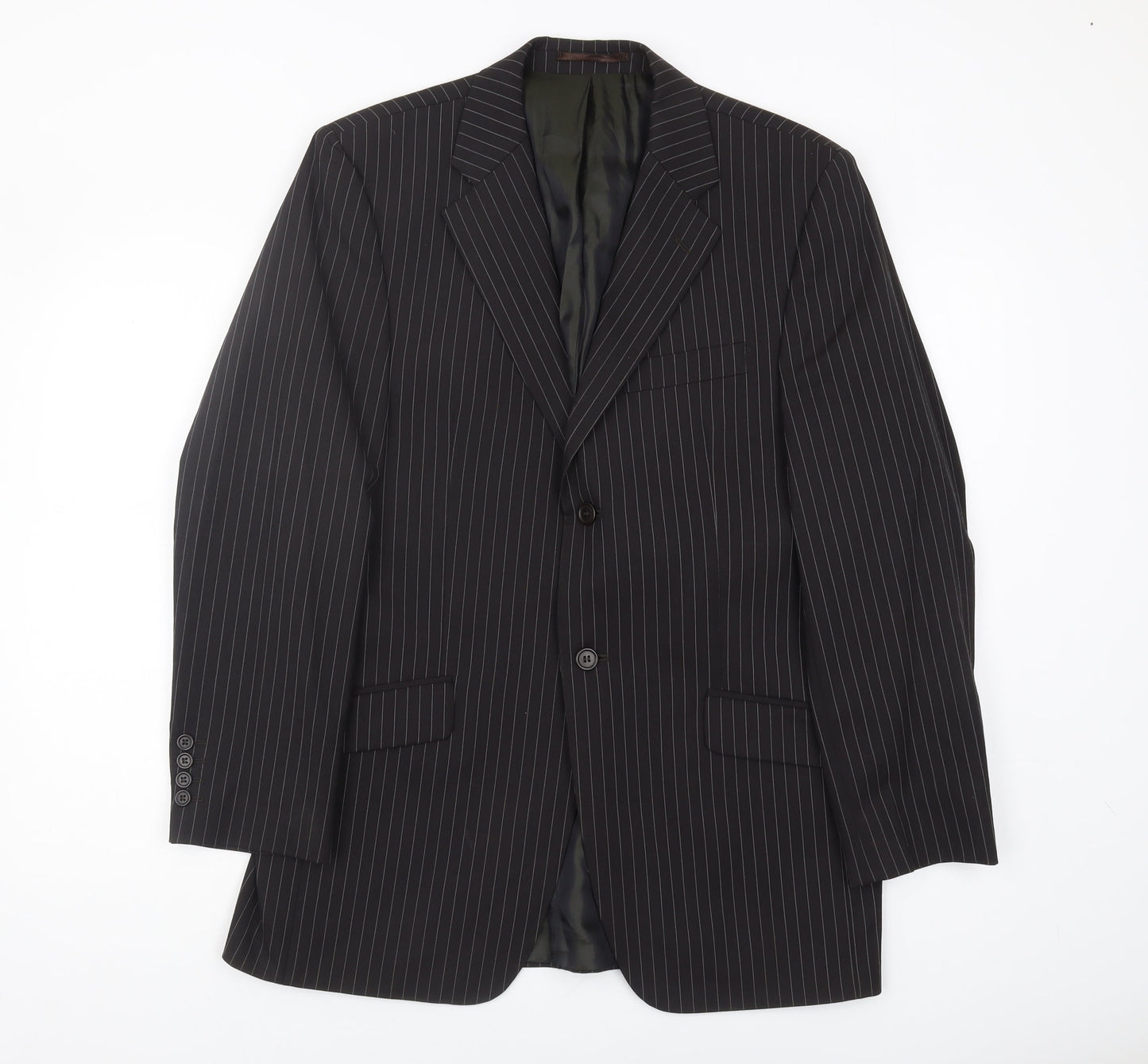 Daniel Hechter Men's Black Pinstripe Suit Jacket 38R
