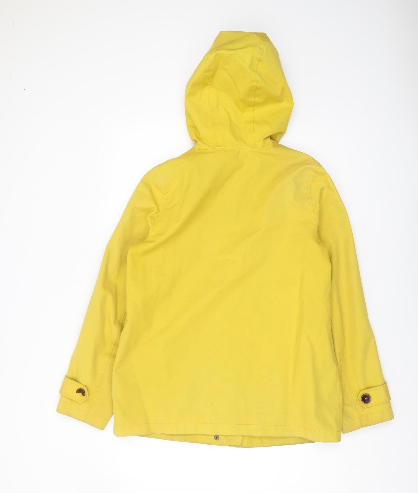 Joules Women's Yellow Hooded Rain Coat, Size 10