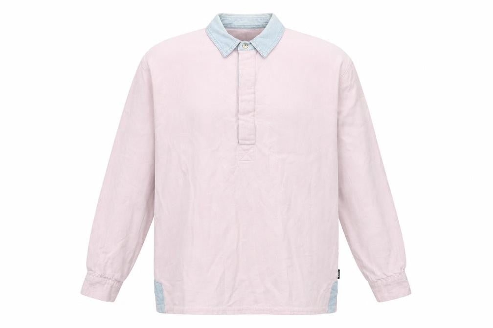 Cotton Traders Men's Pink Long Sleeve Polo Shirt M