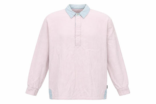 Cotton Traders Men's Pink Long Sleeve Polo Shirt M