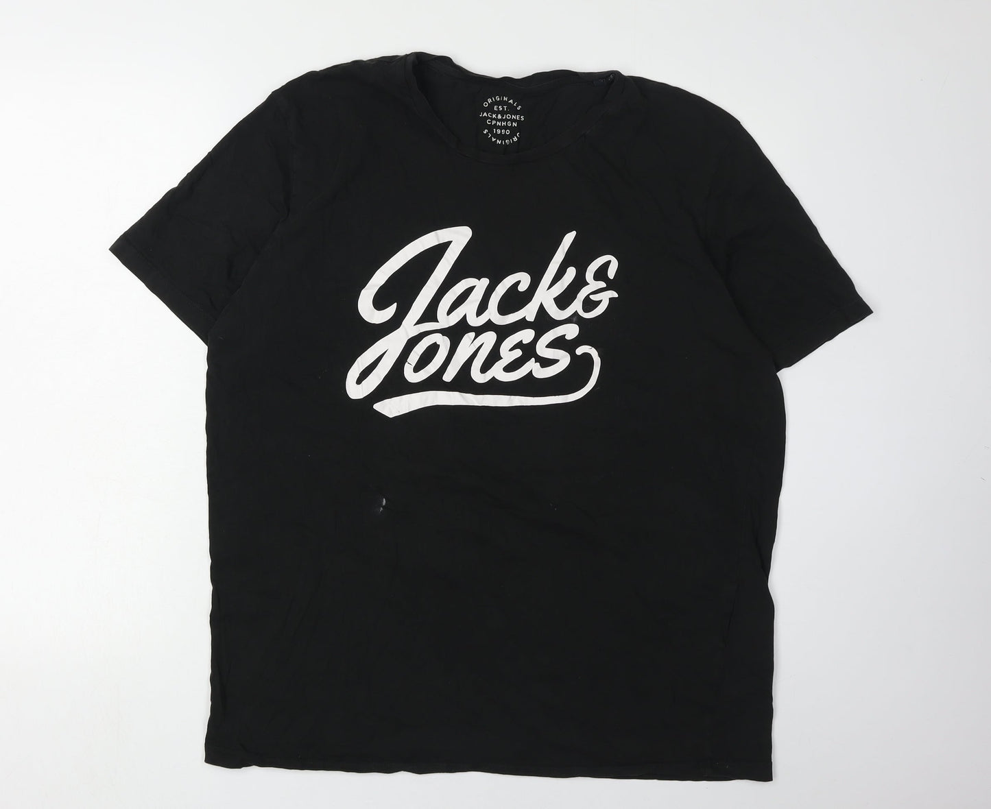 Jack & Jones Men's Black 2XL Graphic T-Shirt