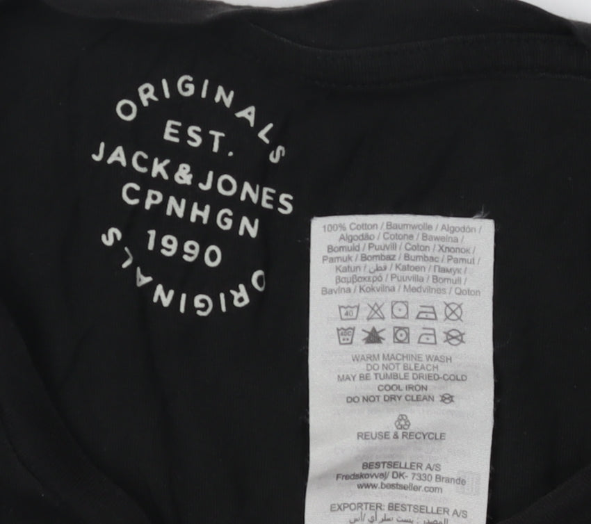 Jack & Jones Men's Black 2XL Graphic T-Shirt