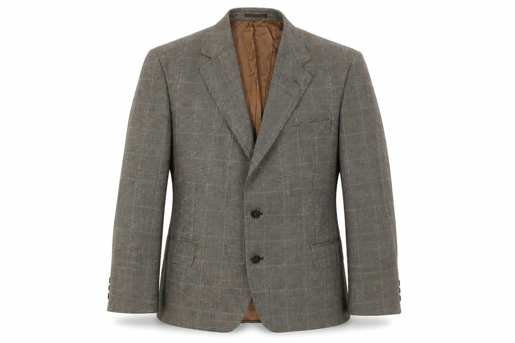Lester Bowden Men's Brown Check Blazer Size 46S
