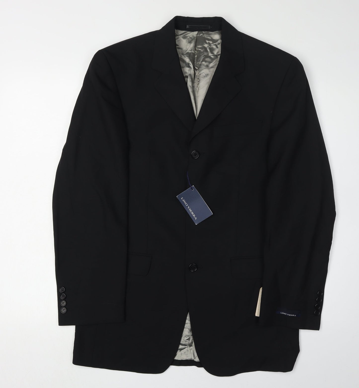 Lino Vierra Men's Black Blazer 34R Single-Breasted