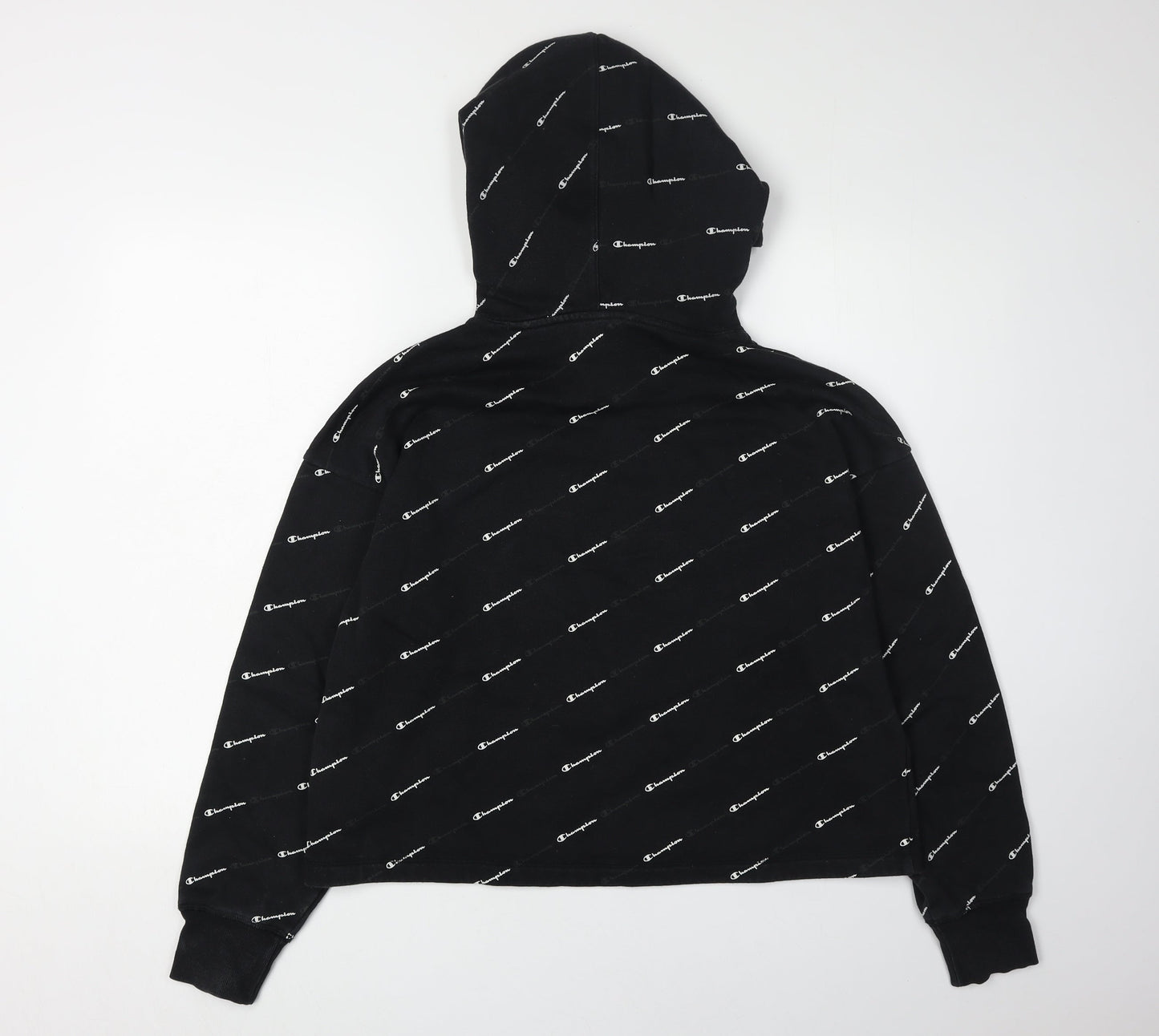 Champion Unisex Black Logo Hoodie L