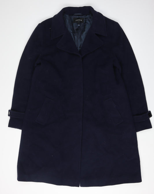Jaeger Men's Black Wool Overcoat Size 16
