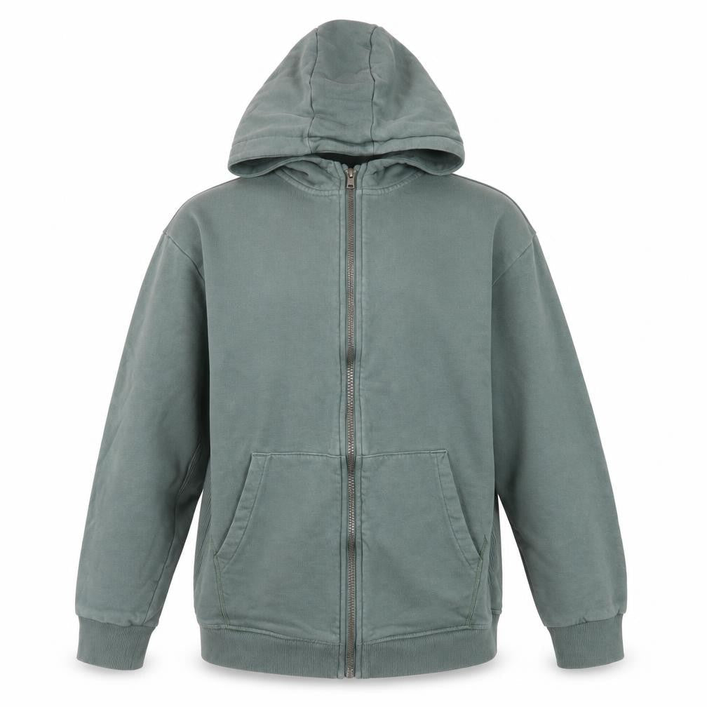 Front view of Marks & Spencer boys’ green full zip hoodie 13-14 years