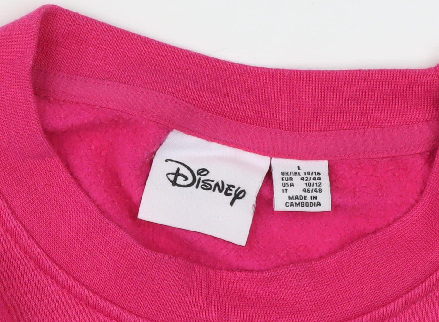 Disney Women's Pink Stitch Sweatshirt L
