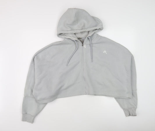 Grey Women's Full Zip Hoodie, Size M, Relaxed Fit