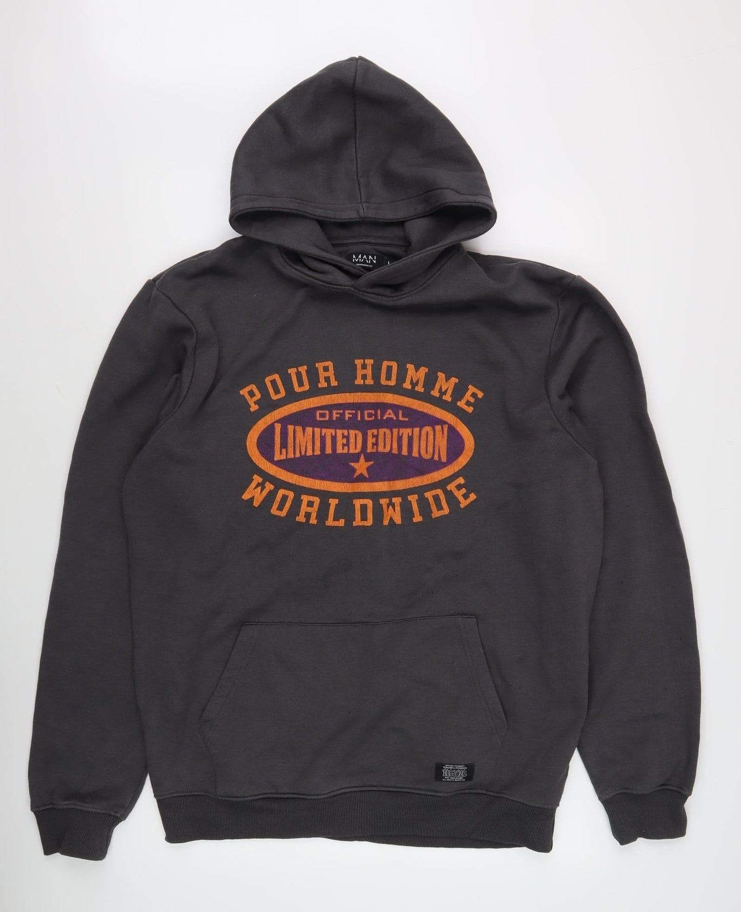 boohooMAN Men's Black Pullover Hoodie L