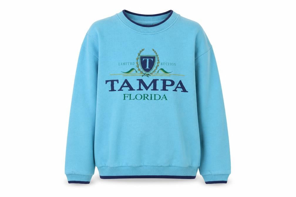 Blue Womens Pullover Sweatshirt M - Travel Theme