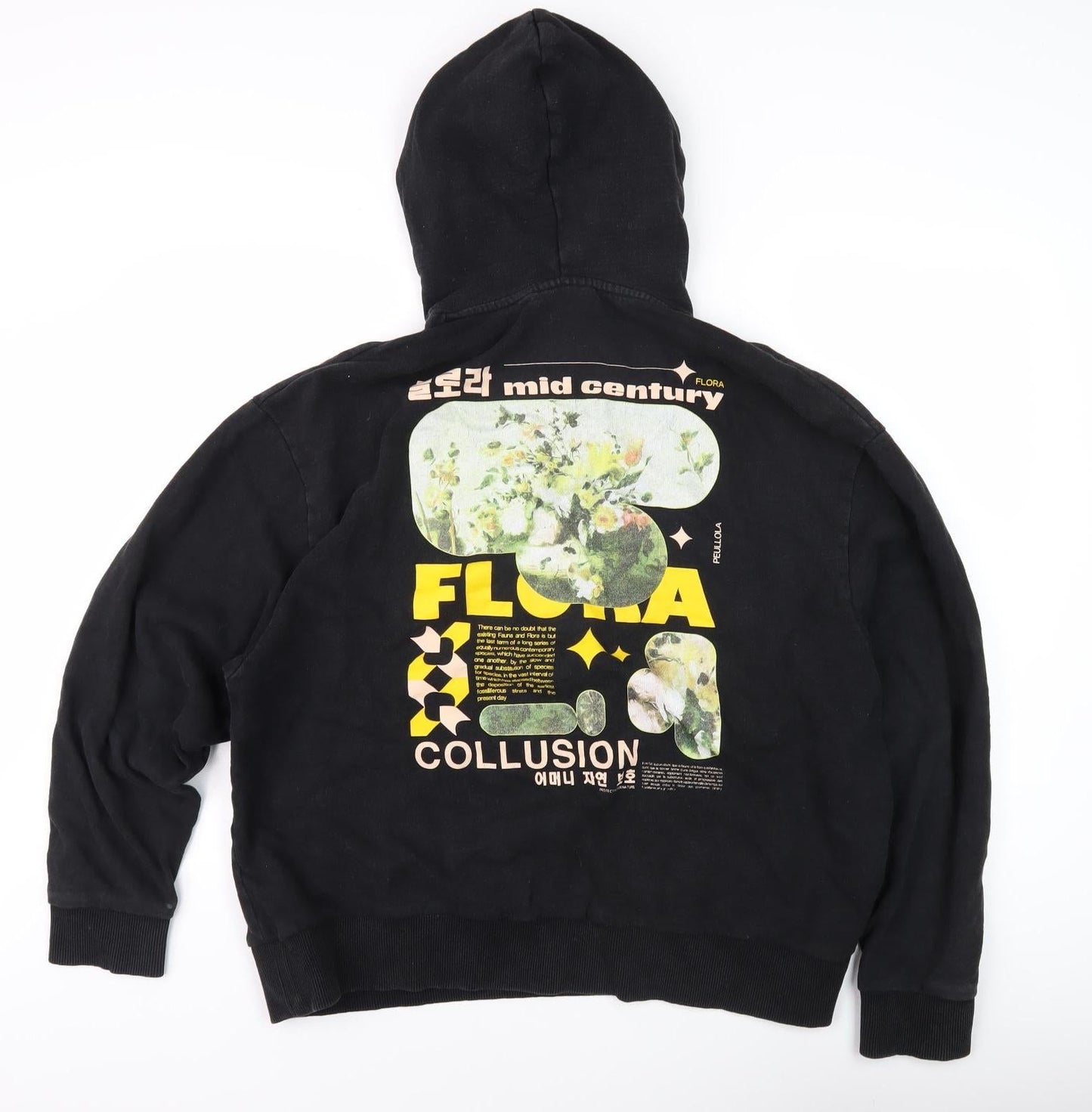 Collusion Unisex Black Graphic M Hoodie Pullover