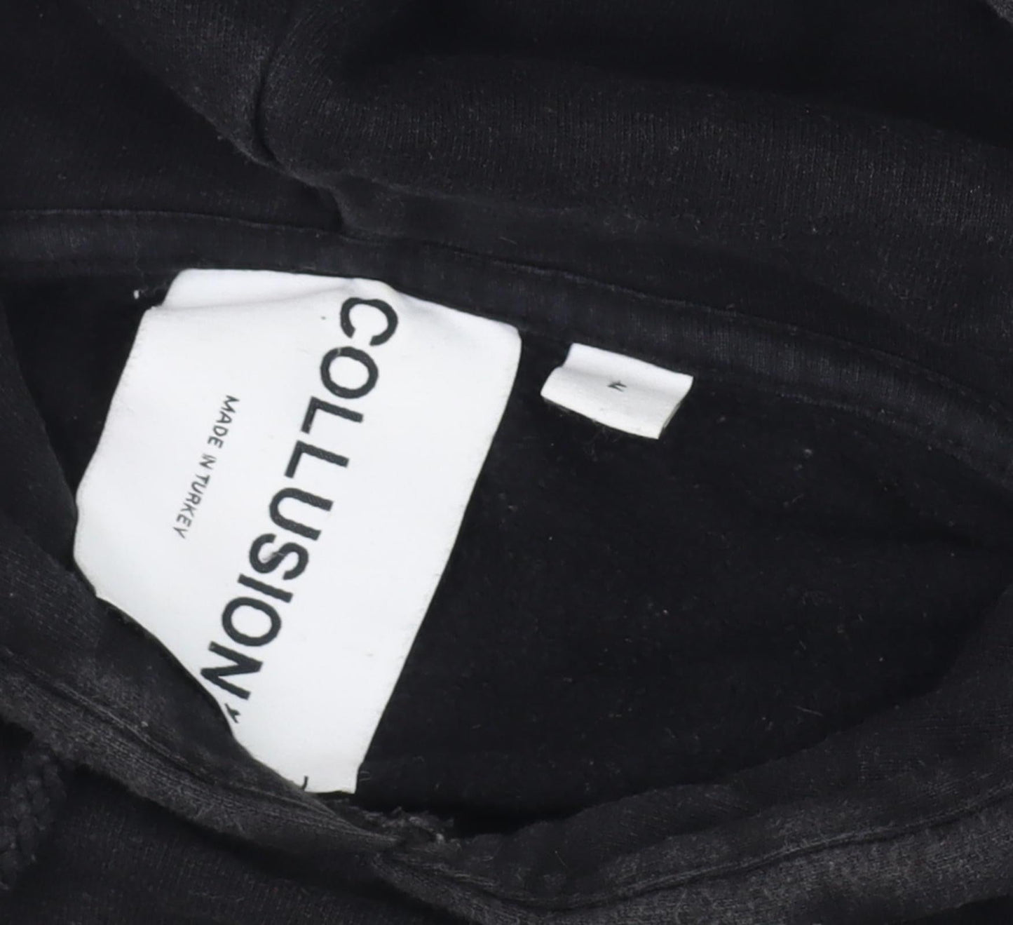 Collusion Unisex Black Graphic M Hoodie Pullover