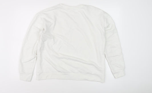 Stradivarius Women's White Pullover Sweatshirt Size 12