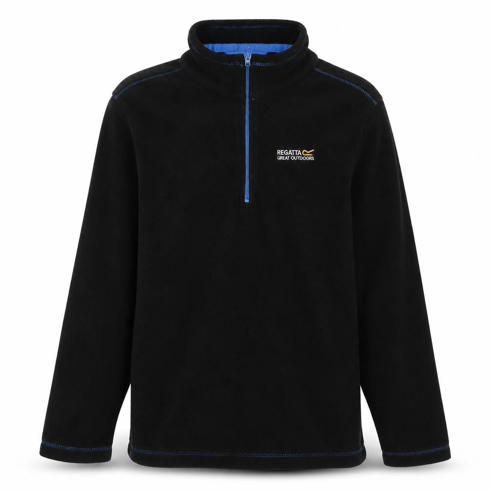 Front view of Regatta boys’ black 1/2 zip sweatshirt 11-12 years outdoor
