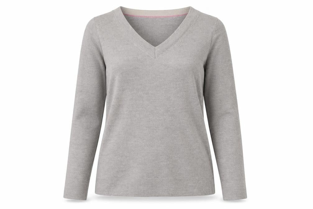 Womens UK Size S Banana Republic Grey Merino Wool Blend Blouse