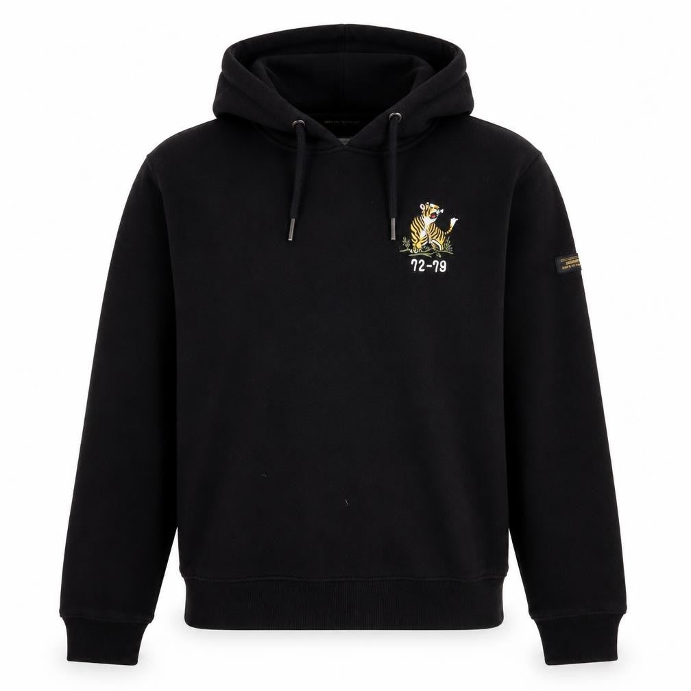 Womens UK 12 Regular Superdry Black Pullover Hoodie