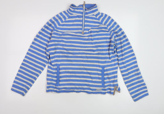 Weird Fish Women's Blue Striped Pullover Sweatshirt Size 12