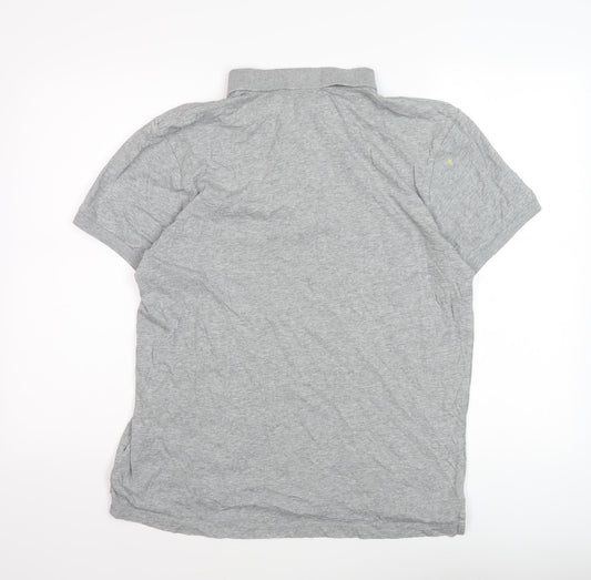 Nike Men's Grey Cotton Polo Shirt L