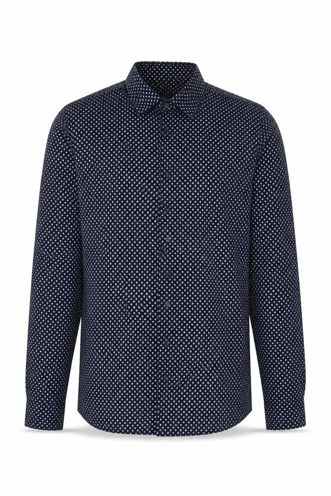 Next Men's Slim Fit Blue Paisley Button-Up Shirt, L