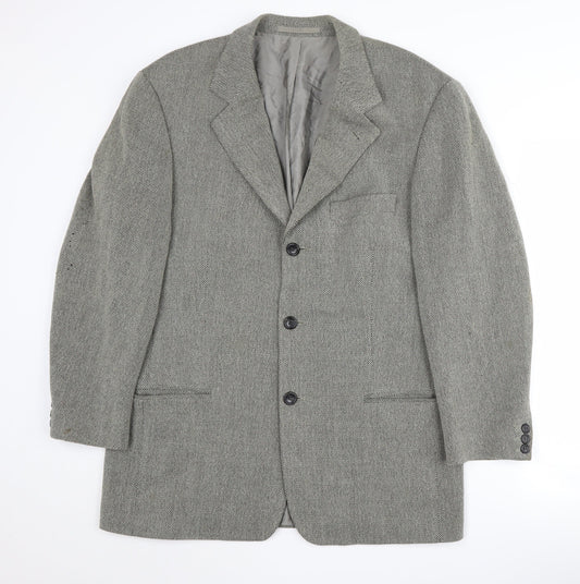 Hugo Boss Men's Grey Wool Blazer Jacket UK 40