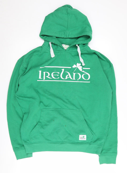 Irish Memories Men's Green Hoodie, L, Graphic Print