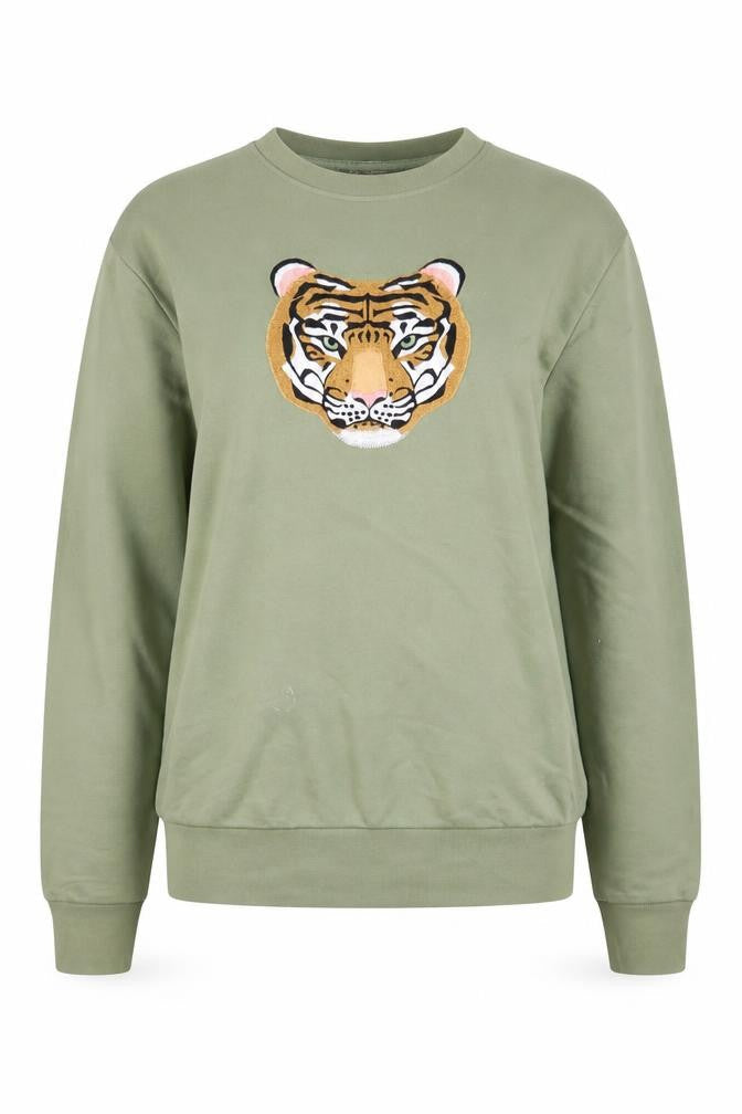 Lint & Thread Women's Green Pullover Sweatshirt, Size L