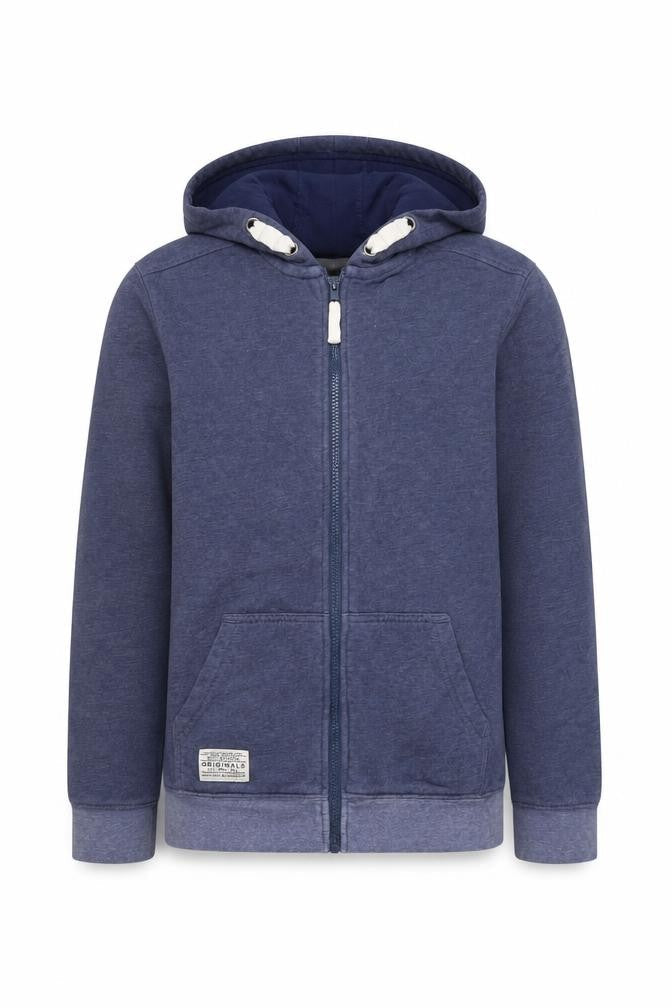 Front view of Marks & Spencer boys’ blue full zip hoodie 11-12 years