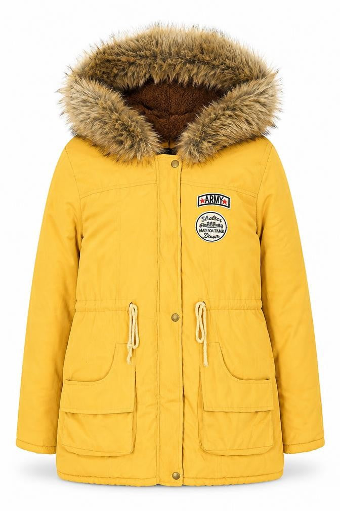 Escalier Women's Yellow Parka Jacket Size 10
