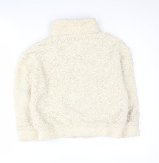 Next Girls Ivory Basic Jacket, 8 Years, Full Zip, Pockets