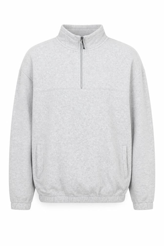 ASOS DESIGN Men's Grey 1/4 Zip Sweatshirt, Small